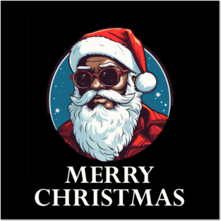 Black Santa, Afro Santa, Santa Claus, Black Christmas Posters and Art