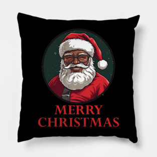 Black Santa Claus, Black Santa, Black Christmas Pillow