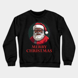 Black Santa Claus, Black Santa, Black Christmas Crewneck Sweatshirt