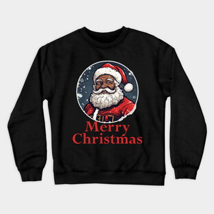 African American Santa, Black Santa Crewneck Sweatshirt
