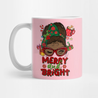 Merry and Bright, Black Girl Christmas Magic Mug