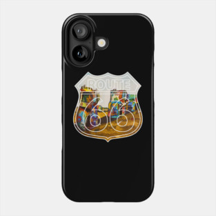 Old cars buried in the dirt at Cadillac Ranch along old U.S. Route 66 - WelshDesigns Phone Case