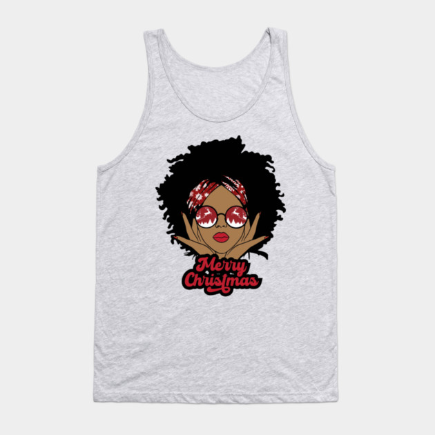 Merry Christmas, Black Girl Christmas Magic Tank Top by UrbanLifeApparel
