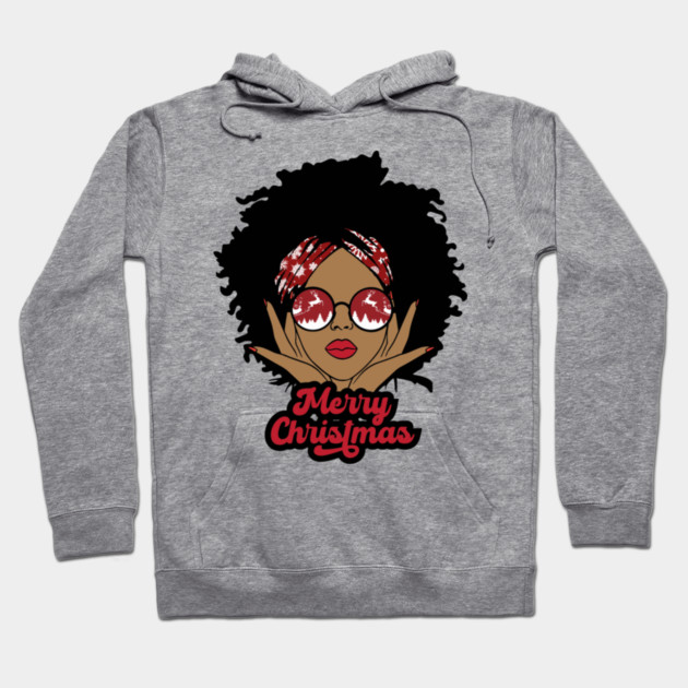 Merry Christmas, Black Girl Christmas Magic Hoodie by UrbanLifeApparel