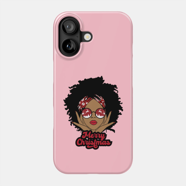 Merry Christmas, Black Girl Christmas Magic Phone Case by UrbanLifeApparel