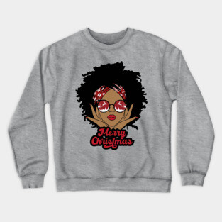 Merry Christmas, Black Girl Christmas Magic Crewneck Sweatshirt