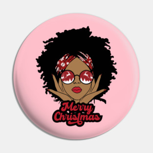 Merry Christmas, Black Girl Christmas Magic Pin