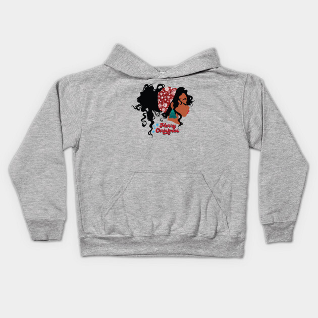 Merry Christmas, Black Girl Magic Kids Hoodie by UrbanLifeApparel