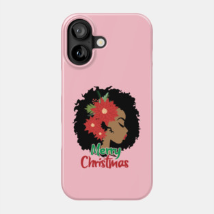 Merry Christmas, Black Woman Phone Case