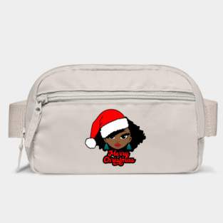 Merry Christmas Santa Hat, Black Girl Christmas Magic Bag