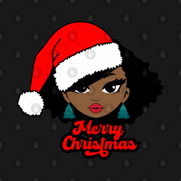 Merry Christmas Santa Hat, Black Girl Christmas Magic by UrbanLifeApparel