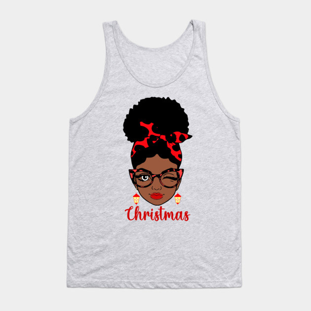 Christmas, Black Woman Tank Top by UrbanLifeApparel