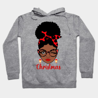 Christmas, Black Woman Hoodie