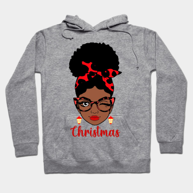 Christmas, Black Woman Hoodie by UrbanLifeApparel