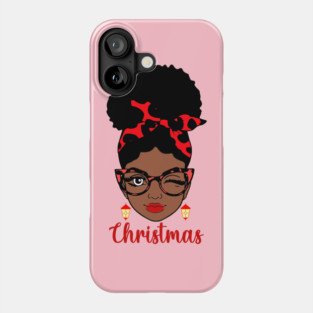 Christmas, Black Woman Phone Case