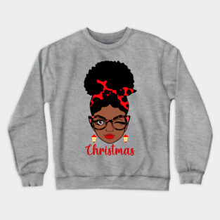Christmas, Black Woman Crewneck Sweatshirt