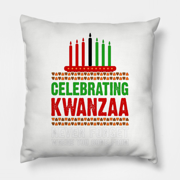 Celebrating Kwanzaa, Never Forget Pillow by UrbanLifeApparel
