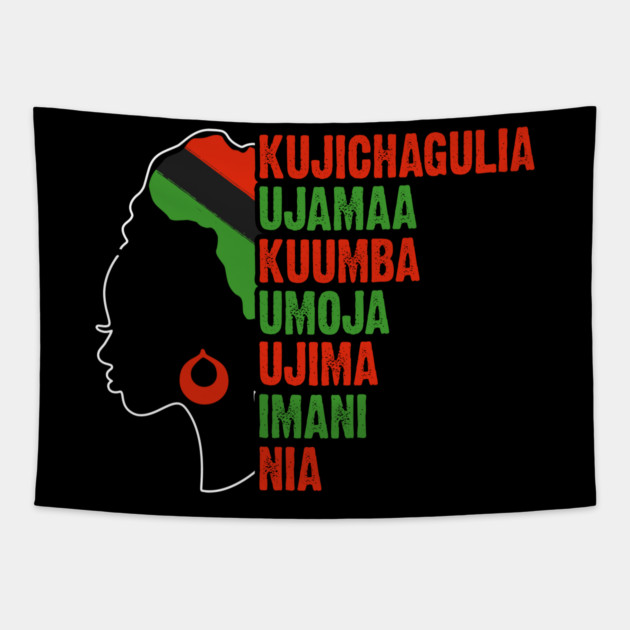 Kwanzaa, The Seven Principles of Kwanzaa Tapestry by UrbanLifeApparel