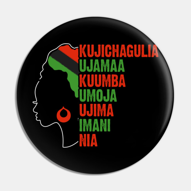 Kwanzaa, The Seven Principles of Kwanzaa Pin by UrbanLifeApparel