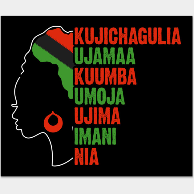 Kwanzaa, The Seven Principles of Kwanzaa Wall Art by UrbanLifeApparel