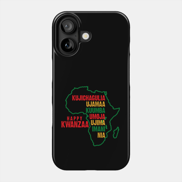 Happy Kwanzaa, The Seven Principles of Kwanzaa Phone Case by UrbanLifeApparel