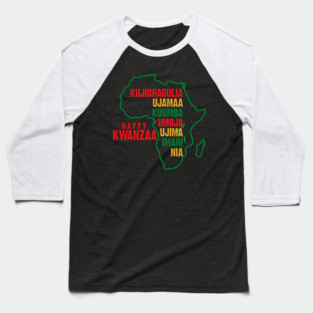 Happy Kwanzaa, The Seven Principles of Kwanzaa Baseball T-Shirt