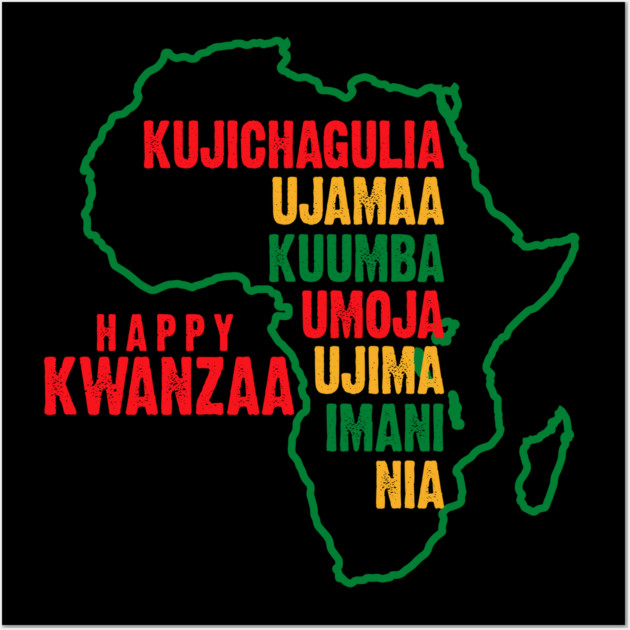 Happy Kwanzaa, The Seven Principles of Kwanzaa Wall Art by UrbanLifeApparel