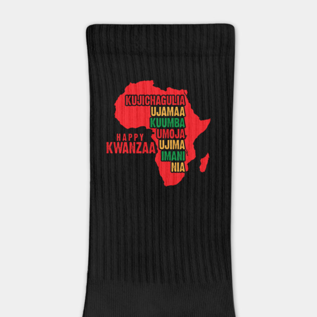 Happy Kwanzaa Red, The Seven Principles of Kwanzaa by UrbanLifeApparel