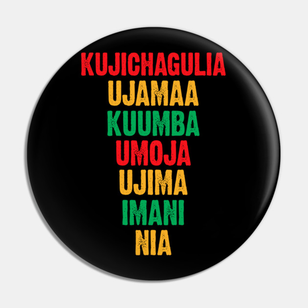 The Seven Principles of Kwanzaa Pin by UrbanLifeApparel