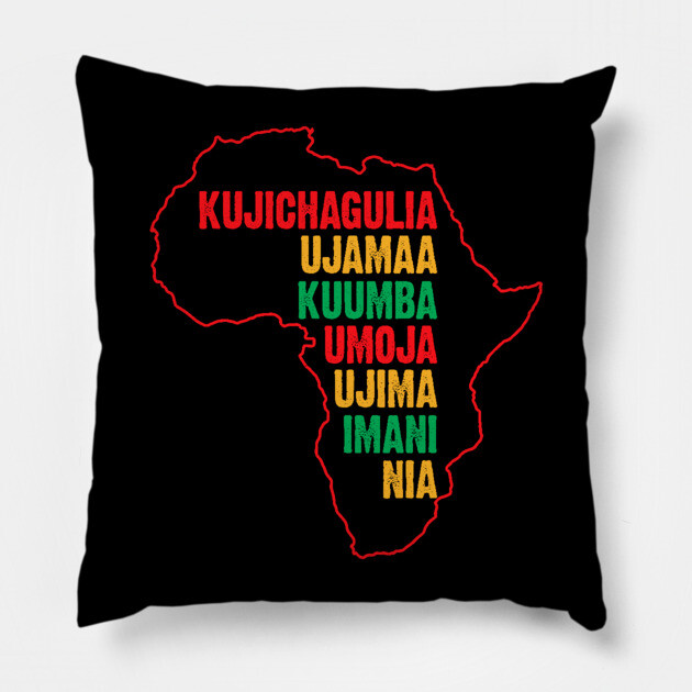 Have a Happy Kwanzaa, The Seven Principles of Kwanzaa Pillow by UrbanLifeApparel
