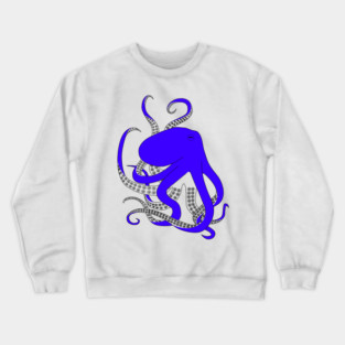 Blue Octopus, hand drawn illustration Crewneck Sweatshirt