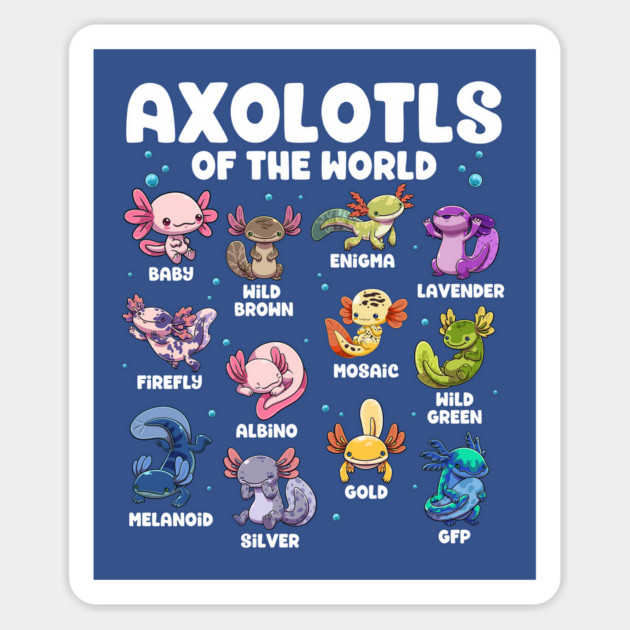 Axolotls of the World Magnet by GoshWow®