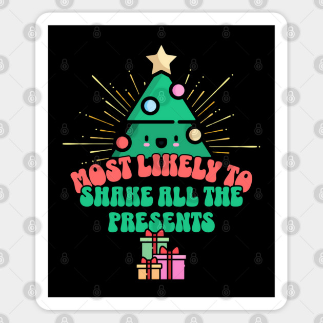 Retro Most Likely To Shake All the Presents Sticker by HolidayBug