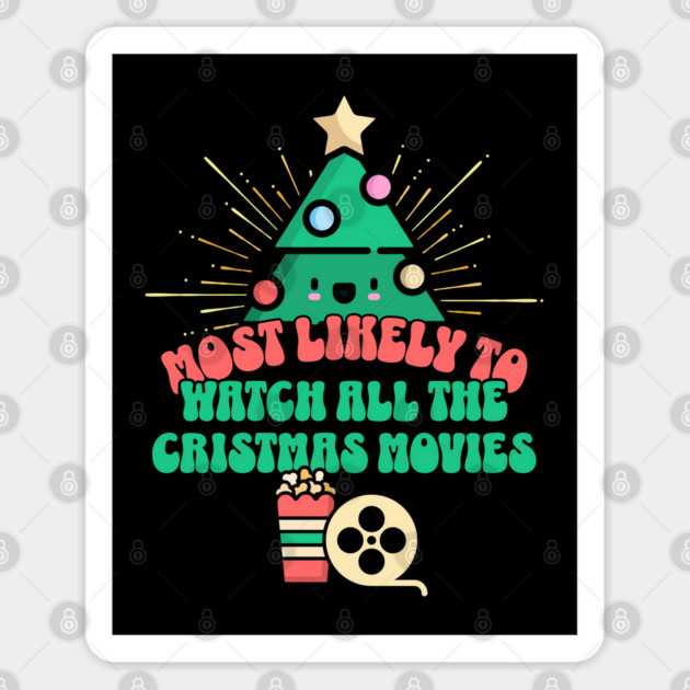 Retro Most Likely To Watch All the Christmas Movies Sticker by HolidayBug