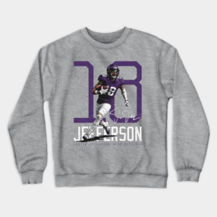 Justin Jefferson Minnesota Bold Number Crewneck Sweatshirt