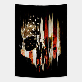 Skull America Tapestry