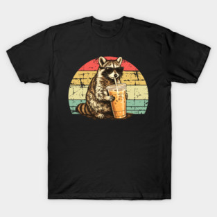 Raccoon-Drinking-Iced-Coffee T-Shirt