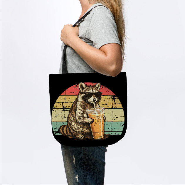 Raccoon-Drinking-Iced-Coffee by BlackMeme94