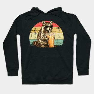 Raccoon-Drinking-Iced-Coffee Hoodie