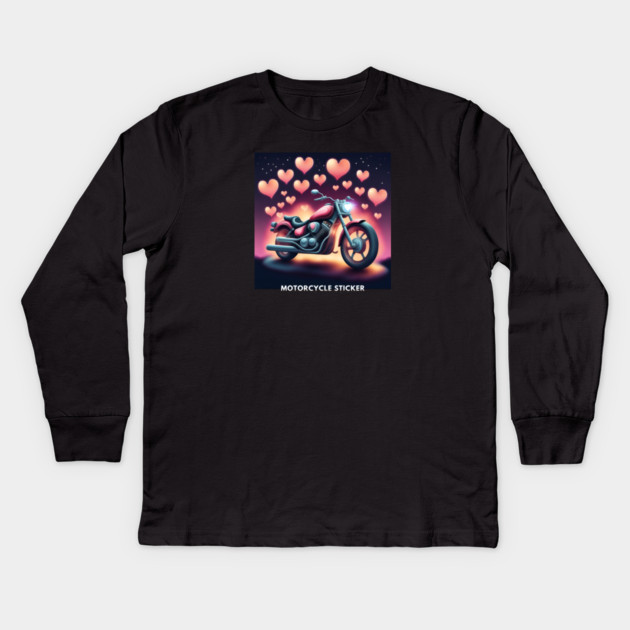Motorcycle Lover Kids Long Sleeve T-Shirt by BlackMeme94