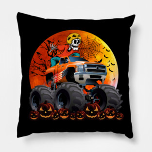 Skeleton Monster Truck Moon Candy Toddler Boys Halloween Kid Pillow