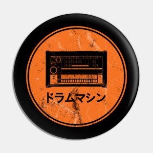 808 Drum Machine Orange Pin