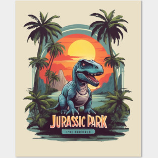 Retro Design Jurassic Park Posters and Art