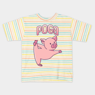 Pig Yoga or Poga or maybe Piga? Kids T-Shirt