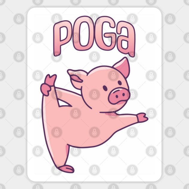 Pig Yoga or Poga or maybe Piga? Sticker by Luxinda