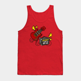Guitar and amplifier Cartoon Tank Top