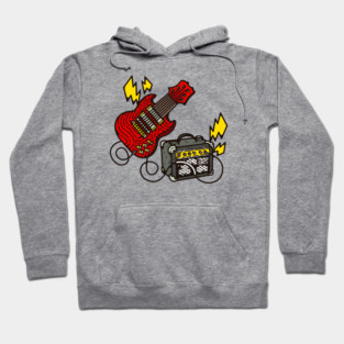 Guitar and amplifier Cartoon Hoodie
