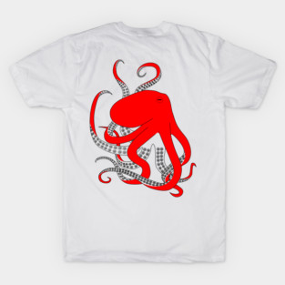 Hand drawn red octopus illustration T-Shirt