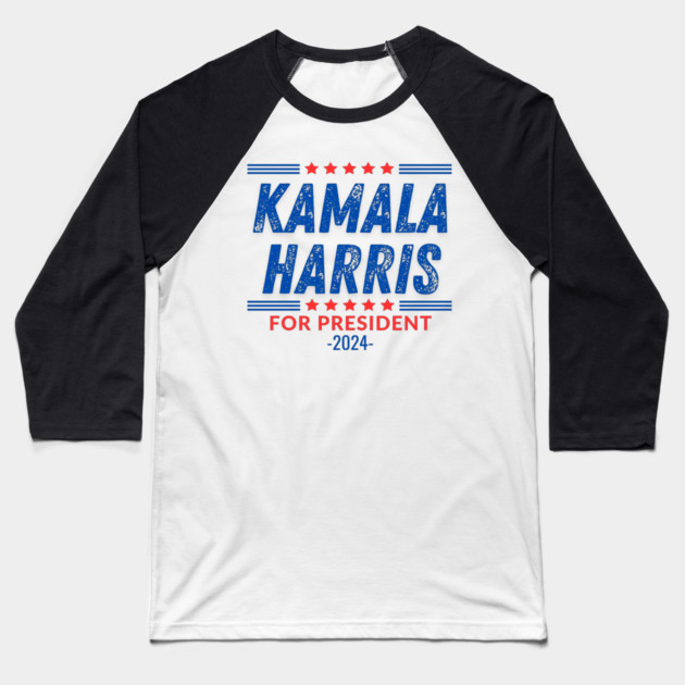 Kamala Harris for President Baseball T-Shirt by BlackMeme94
