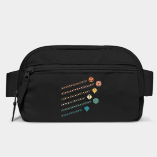 Polyhedral Dice with Retro Dice Trails Tabletop RPG Bag